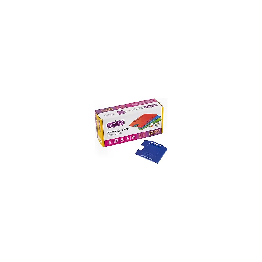 Lamiess Lms 214 Yatay Plastik Kart Kabı Lacivert 50'Li