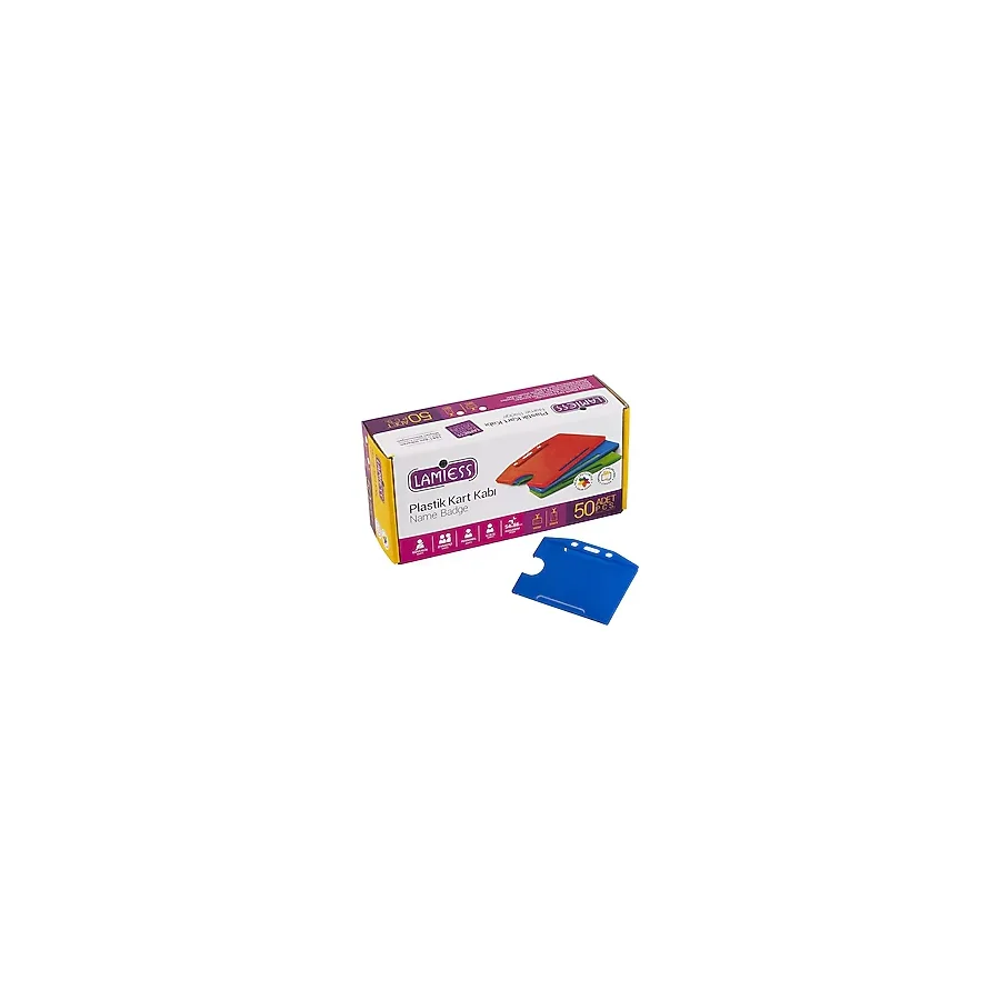 Lamiess Lms 214 Yatay Plastik Kart Kabı Mavi 50'Li