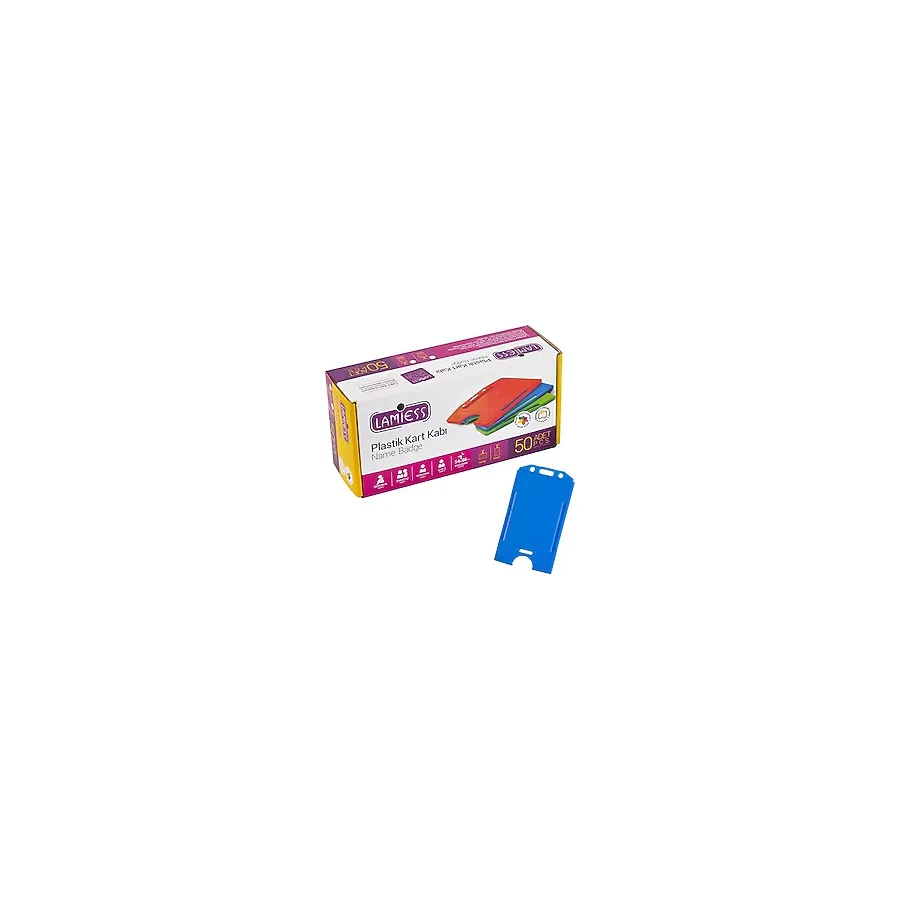 Lamiess Lms 217 Dikey Plastik Kart Kabı Mavi 50'Li
