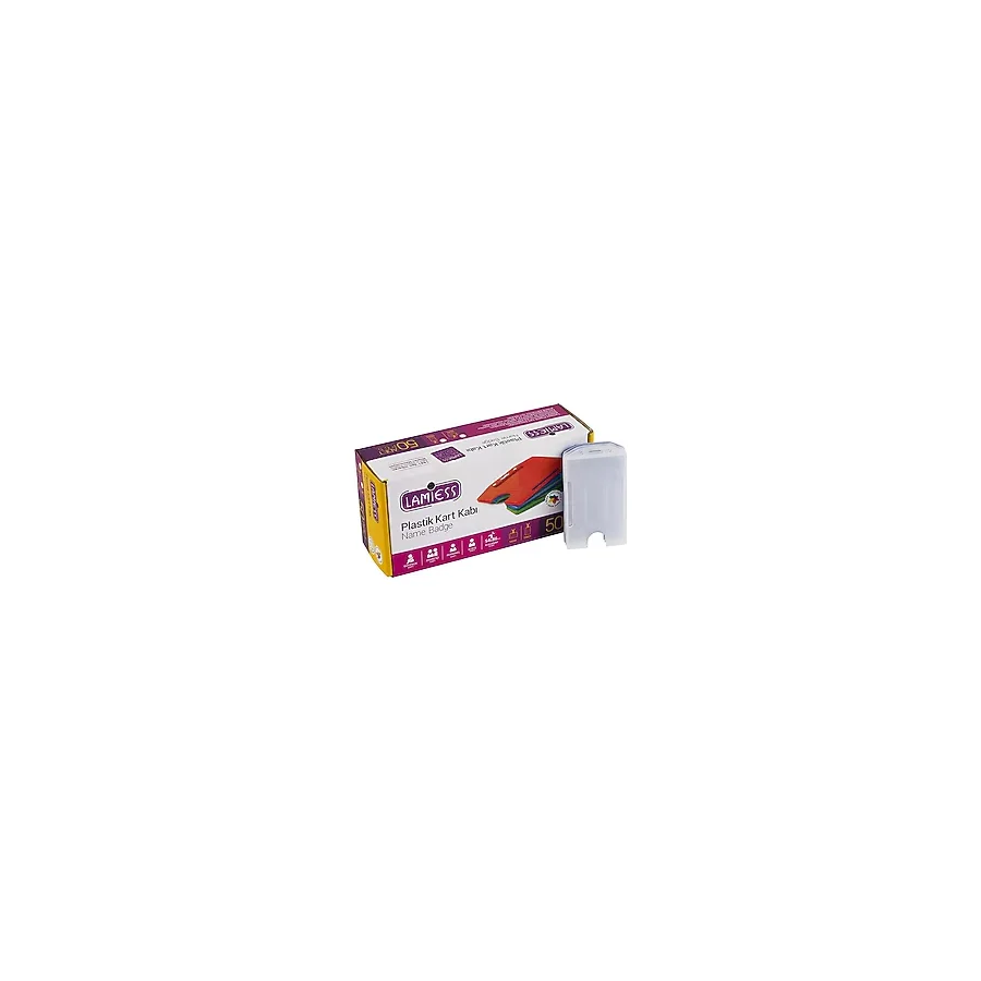 Lamiess Lms 217 Dikey Plastik Kart Kabı Şeffaf 50'Li