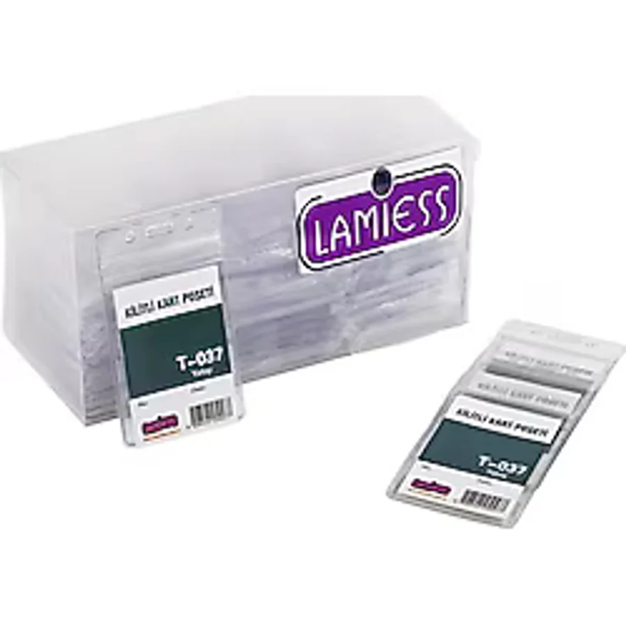 Lamiess T-037 V Dikey Kilitli Kart Poşeti 100'Lü