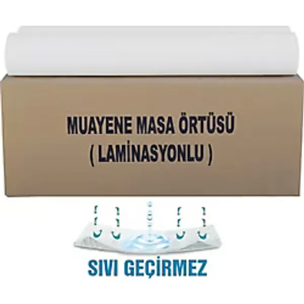 Laminasyonlu Muayene Masa Sedye Örtüsü 50 CM x 50 M 12 Rulo