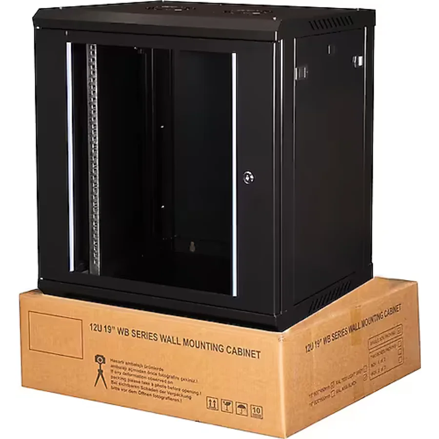 Lande 12u 19" Duvar Tipi Rack Kabinet Genişlik: 600 Mm Derinlik: 450 Mm Siyah Demonte