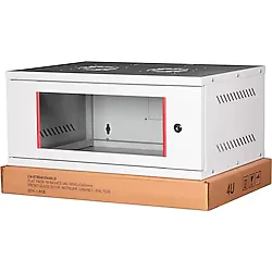 Lande - 7u 19" Cam Kapaklı Duvar Tipi Rack Kabinet Genişlik: 544 Mm Derinlik: 400 Mm Açık Gri Demonte