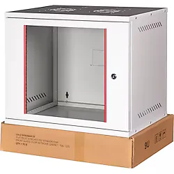 Lande - 9u 19" Cam Kapaklı Duvar Tipi Rack Kabinet Genişlik: 544 Mm Derinlik: 400 Mm Açık Gri Demonte