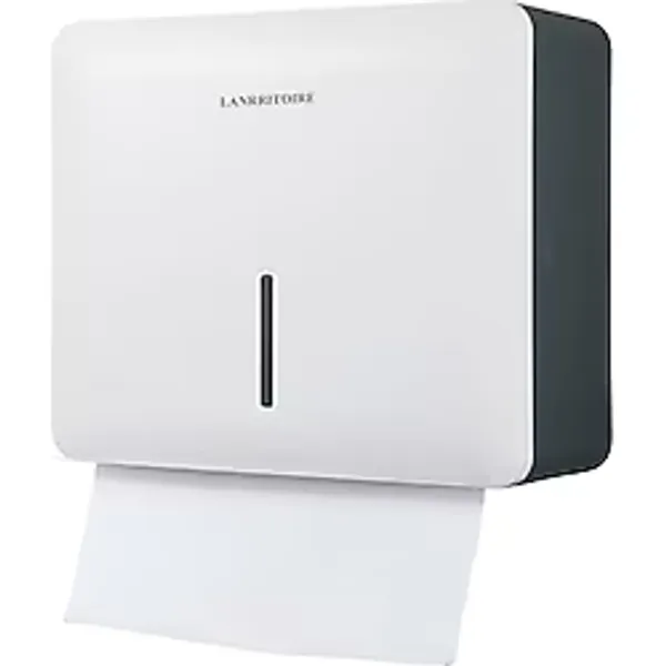 Lanrritoire Kağıt Havlu Dispenseri Duvara Montaj Ticari C kat/Multifold/Üç Katlı, Banyo Mutfak Ofis için Kilitli Yüksek Kapasiteli Otomatik Fotoselli El Havlusu Kağıt Tutucu (İnci Beyazı)