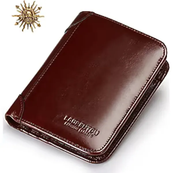 Laorentou Elite Hakiki Deri Hand Made Italyan Malı Erkek Cüzdan - Erkek Kartlık