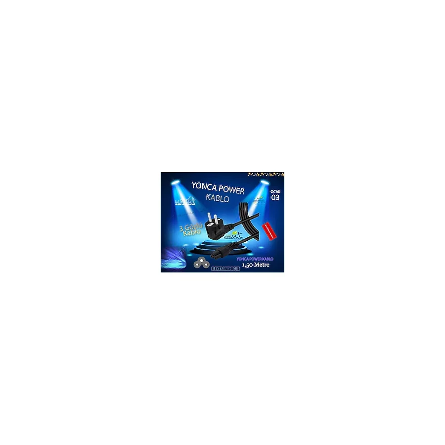 LAPTOP ADAPTÖR GÜÇ KABLOSU-YONCA POWER KABLOSU 1.5 METRE,LAPTOP ELEKTRİK POWER KABLOSU 1.5 METRE