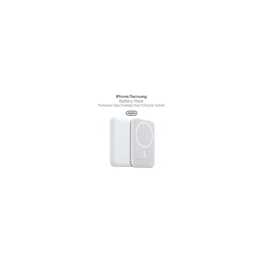 LaraThec İphone-15-16-17 Uyumlu Magsafe Battery Pack 5000 Mah Powerbank Kablosuz Wireless Batarya Şarj Aleti