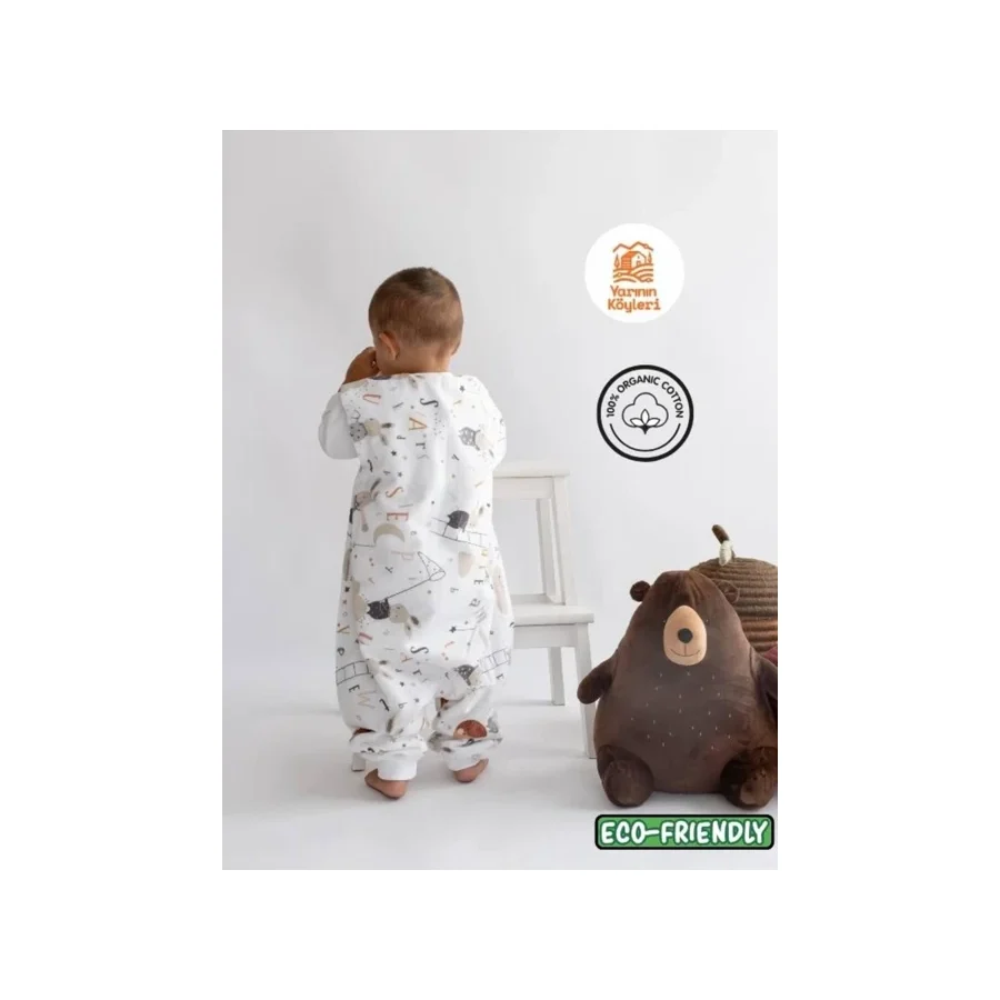 Las Vivas Kids Kışlık Pamuklu Pazen Uyku Tulumu , 1 Tog Organik Çocuk Ve Bebek Uyku Tulumu, Kolsuz Unisex Tulum