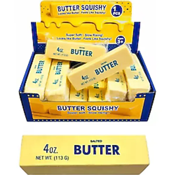 Laslusa Toys Butter Squishy Tereyağı Tasarımlı Viral Sıkılabilir Stres Oyuncağı - Yumuşak Duyusal Fidget Oyuncak