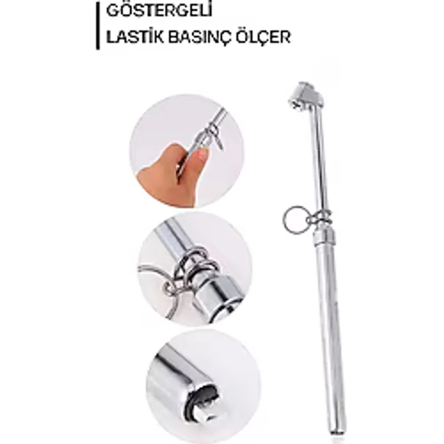 Lastik Basınç Hava Ölçer Kalem Tekerlek Ölçme Metal 160 Psi