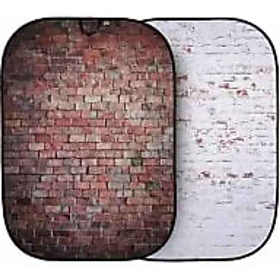 Lastolite 5706 Urban Collapsible Background 1.5 x 2.1m Red/Distressed White Brick