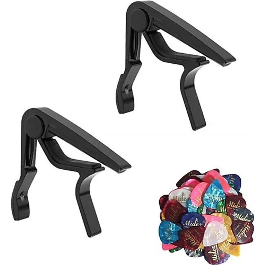 Lastvoice LCT-90BK-X Gitar Capo Metal Kapo Kaliteli ( 2Lİ SET + 10 PENA)
