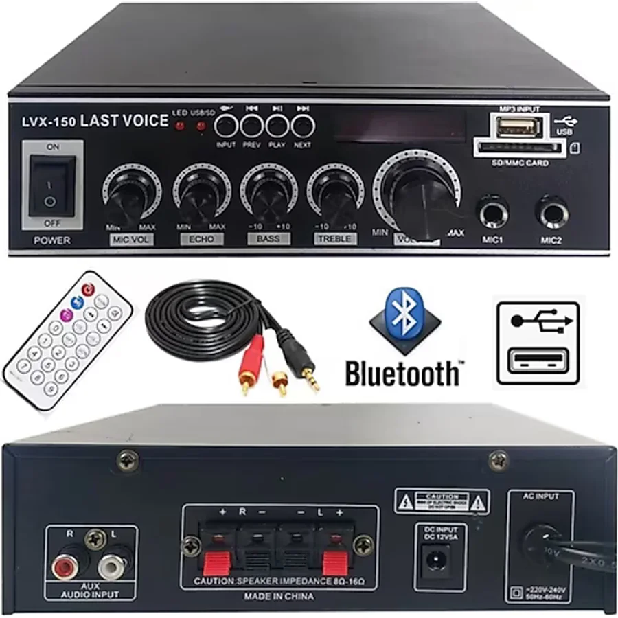 Lastvoice LVX-150 2x75W Bluetooth Stereo Amplifikatör