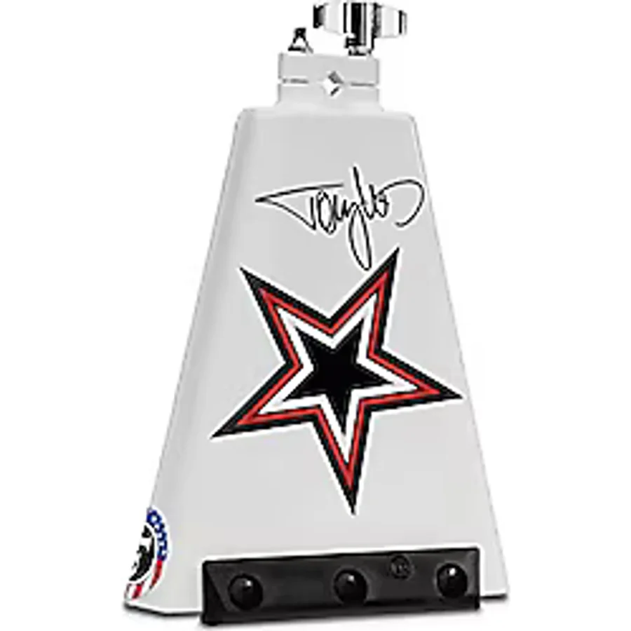 Latin Percussion Tommy Lee Rock Star Signature Cowbell, Beyaz Grafik Sanatlı, 8 (LP009TL)