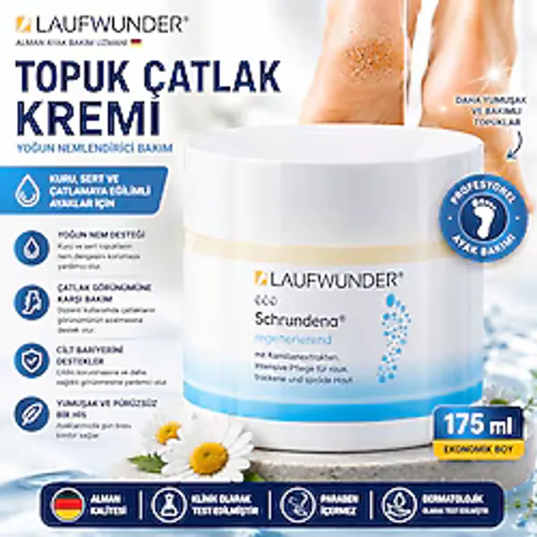 Laufwunder Schrundena Topuk Çatlak Kremi 175 Ml Yoğun Nemlendirici Ayak Bakım Kremi Kuru Sert ve Çatlamış Topuklar İçin