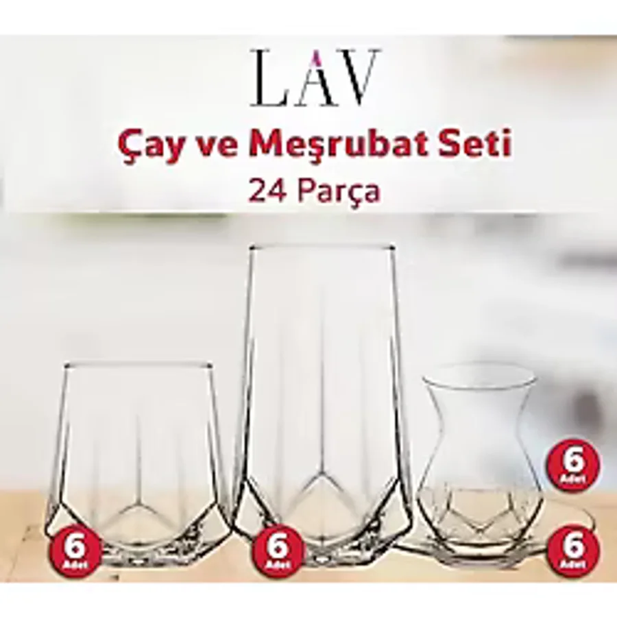 Lav Alya 24 Parça Bardak Seti