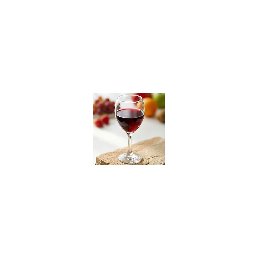 Lav Misket Cam Kırmızı Şarap Kadehi 6'lı 260 ml Ayaklı (Meşrubat Bardağı)