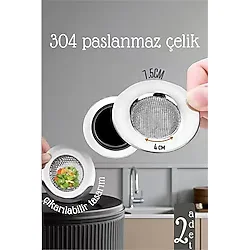 Lavabo Süzgeci - 7.5 cm Çap 2 Li Set Gider Sügeci Lavabo Süzgeci
