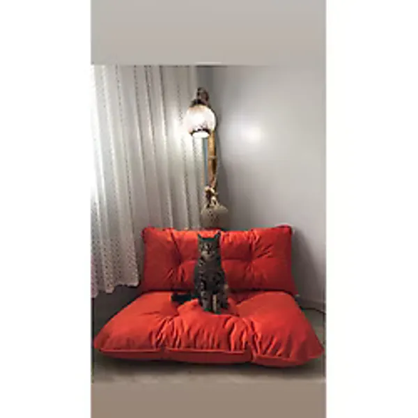 Lavinia Puf Yeni Koleksiyon Petek Önü Palet Yer Minderi Turuncu