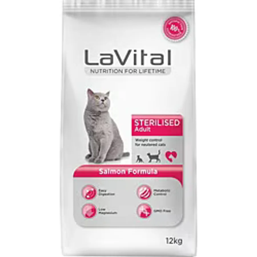 LaVital Somonlu 12 kg Kısırlaştırılmış Yetişkin Kedi Maması