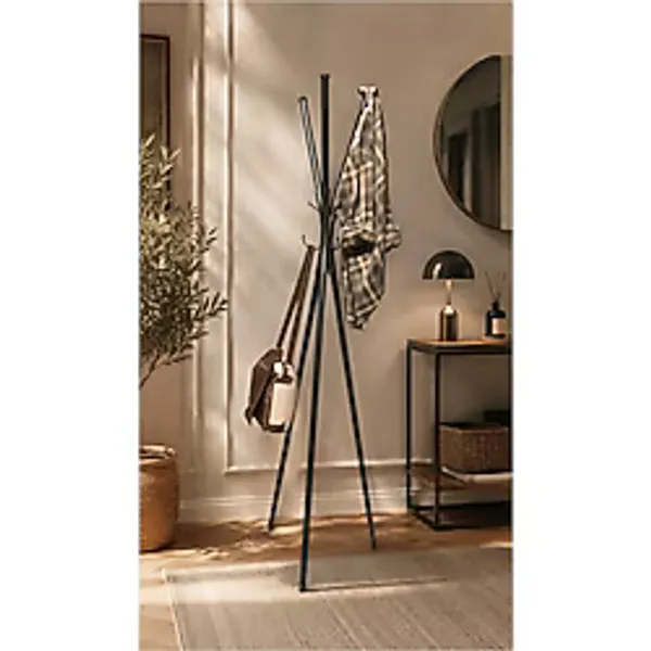 Lavons Metal Ayaklı Askılık Elbise Askısı Portmanto Askılık Siyah Ask-01-s