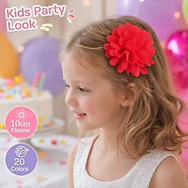 Lawie 20'li Paket Yapay Şifon İpek Yumuşak Büyük Çiçek Saç Klipleri İğneler Timsah Saç Tokaları Çıtçıt Baret Kelepçe Tırnaklar Düğün Gelin Balo Parti Saç Şekillendirme Hawaii Saç Süsü Kadınlar Çocukla