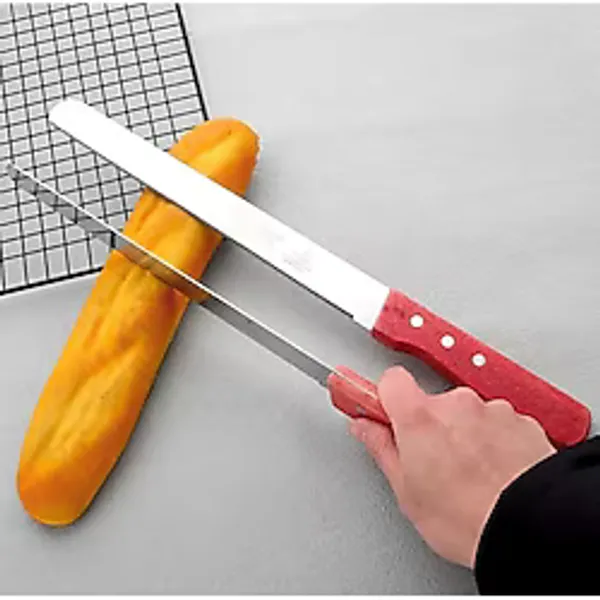 lawrenceshop Servis Pratik 33 cm Keskin Tırtıklı Ekmek Bıçağı Ekmek Kesme Bölme Doğrama Bıçağı Metal Malzemesi