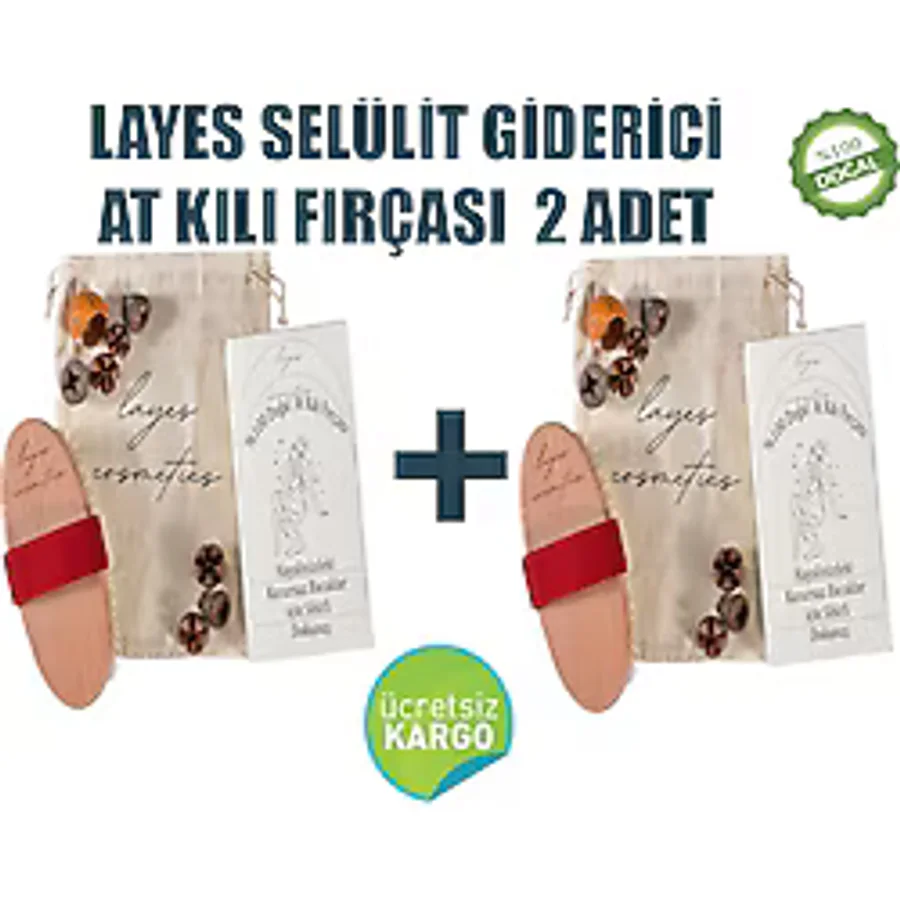 Layes Cosmetics Doğal At Kılı Selülit Fırçası x 2
