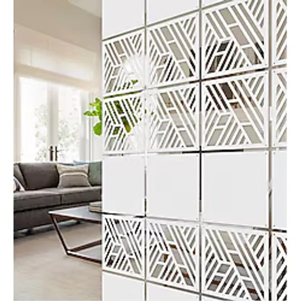 Lazer Kesim Paravan, Ahşap Separatör, Oda 4'lü Panel Levha Model31 40 x 40 cm