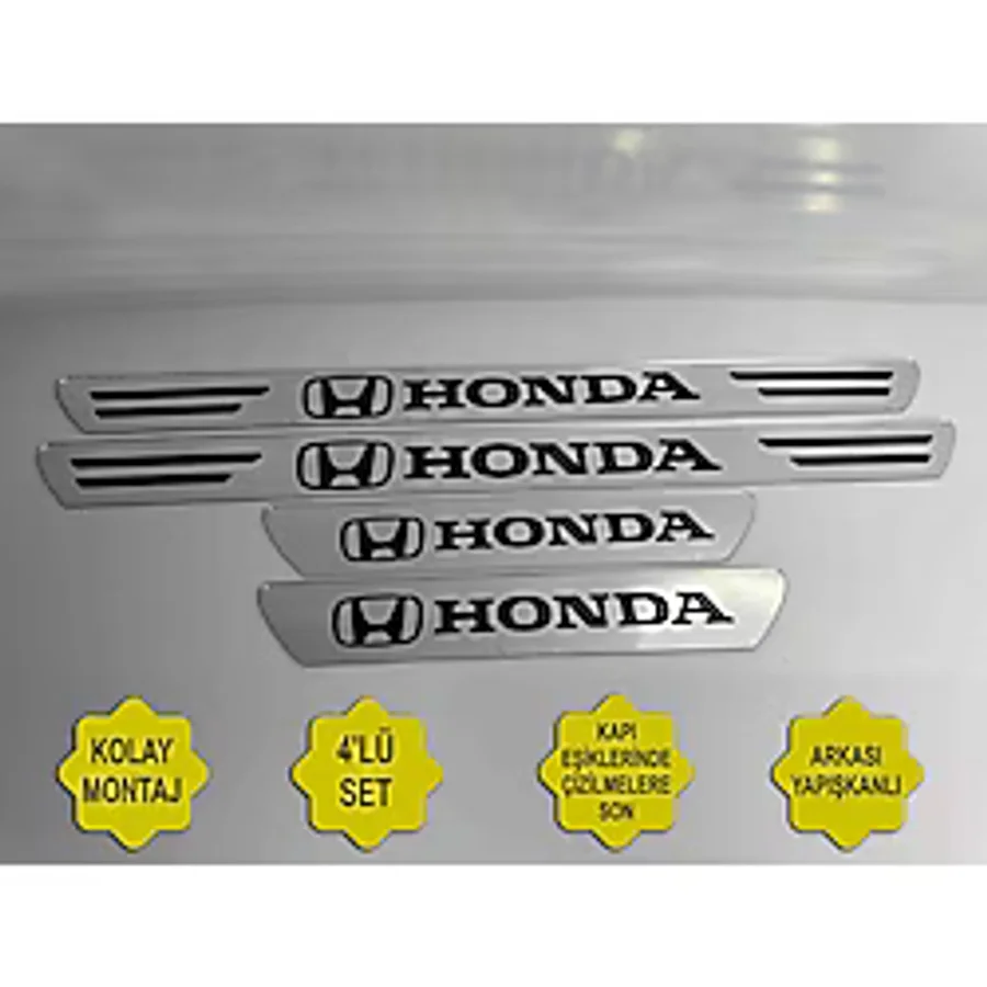 Lazer Store Honda Civic ile Uyumlu Kapı Eşiği Koruyucu (Ön - Arka 4'lü Set)