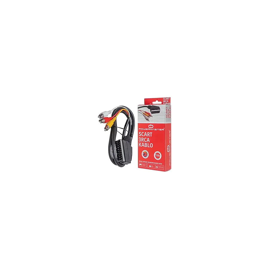 Lcd Tüplü Tv Televizyon Uydu Bağlantı Kablosu 7mm Scart 3 Rca Video Audio 3 Tos Uydu Dvd Kablo 1.2mt