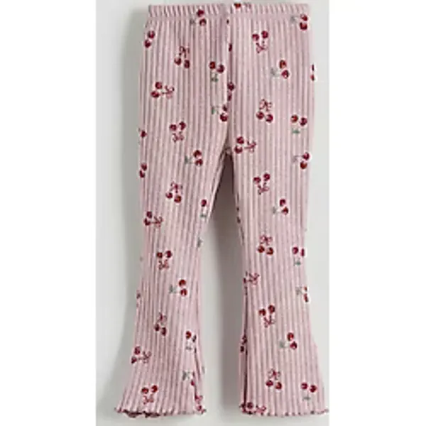 LCW baby Lila Beli Lastikli Kız Bebek Tayt Pantolon