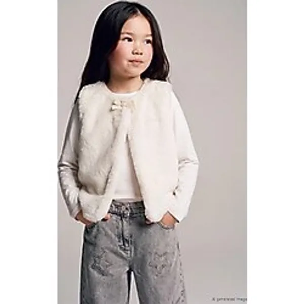 Lcw Kids Bej Bisiklet Yaka Kız Çocuk Pelüş Yelek