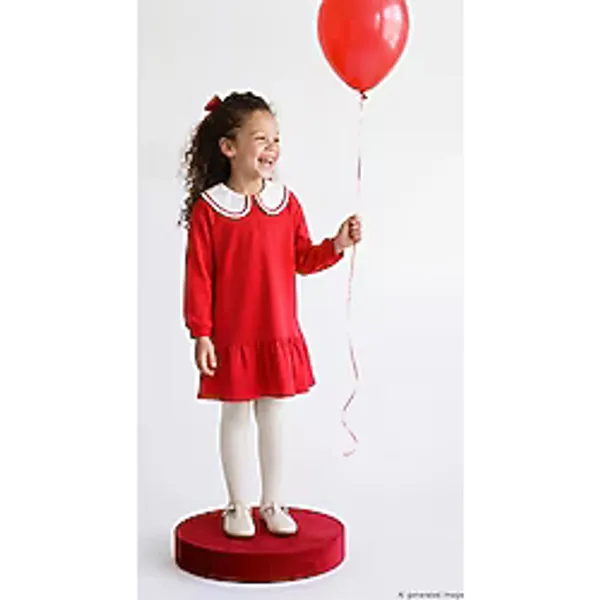 Lcw Kids Kırmızı Bebe Yaka Kız Çocuk Elbise