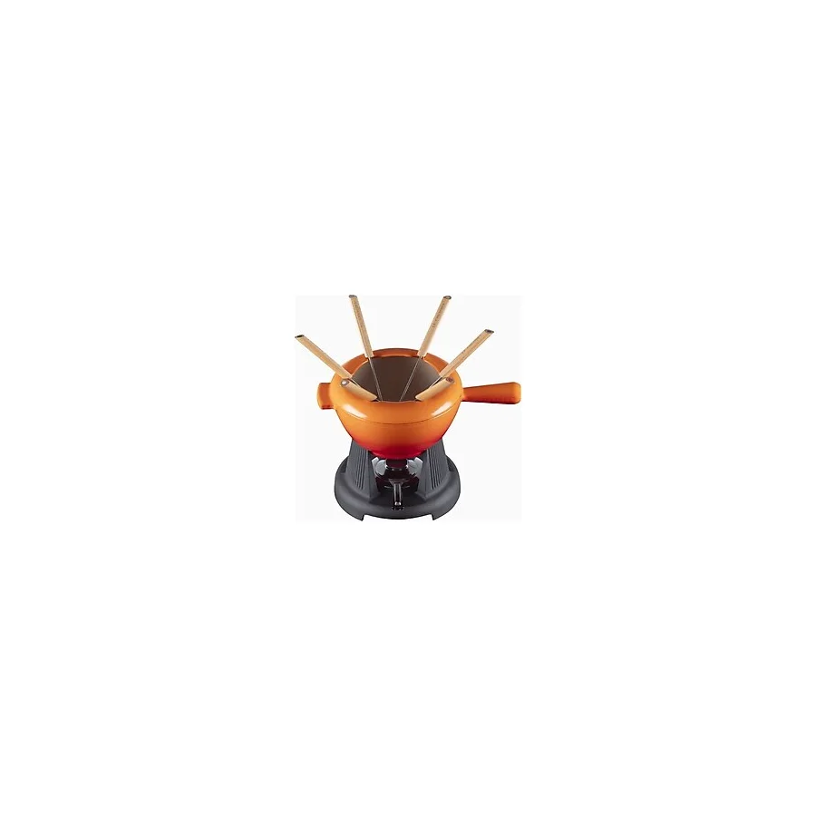 Le Creuset 6 Kişilik Lüks Döküm Fondü Seti - Turuncu