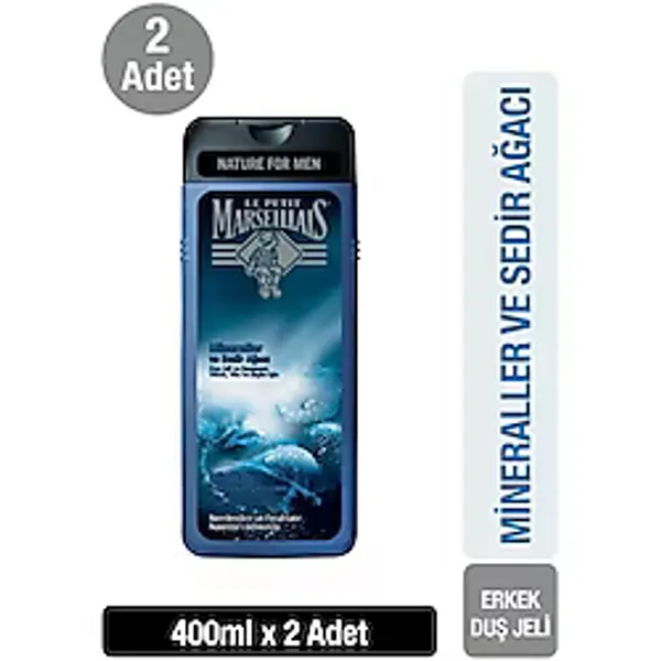 Le Petit Marseillais For Men Mineraller ve Sedir Ağacı 400 ml 2 Adet Şampuan ve Duş Jeli