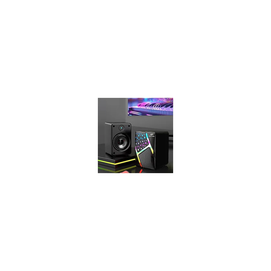 Leaven Dark Alien S-511 Led Işıklı RGB 1+1 Hoparlör Laptop- PC Uyumlu 6 Watt Çıkış