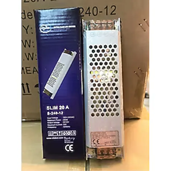 Led 20 Amper Ultra Slim Trafo Kamera Ve Şerid Trafosu 12 V