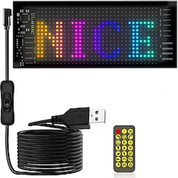 LED Esnek Tabela Araba Dükkan Mağaza LED Şerit Pano Reklam Emoji Isim Özelleştirme Uygulama Destekli - Renkli