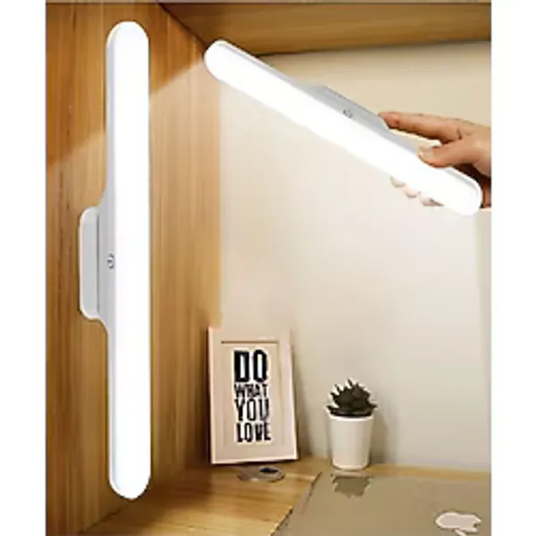 LED Işık USB Şarjlı Mıknatıslı LED Aplik Heroled Martı Ayna Üstü Dolap Altı Dimlenebilir Makyaj Aynası Mutfak Tezgah Aplik (Beyaz)