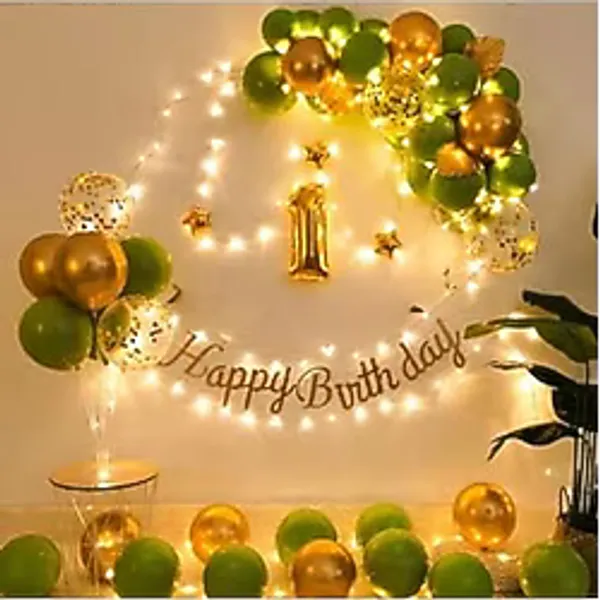 Led Işıklı Gold Küfyeşili Balon Kemer Kiti Doğum Günü Parti Seti Süsü