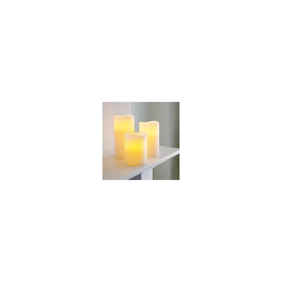 Led Mum Hareketli Işıklı 3 'Lü Set Parafin Kaplı Dış Yüzey