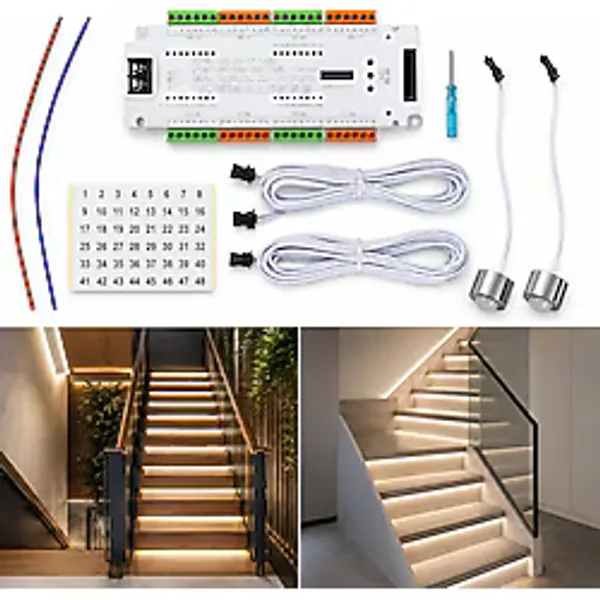 Ledarmy Akıllı Merdiven Aydınlatması lamba PIR hareket sensör STEP-1002 basamak adım kontrol 12V-24V Kontrol Sistemi SMD COB tek renkli LED şerit cihaz