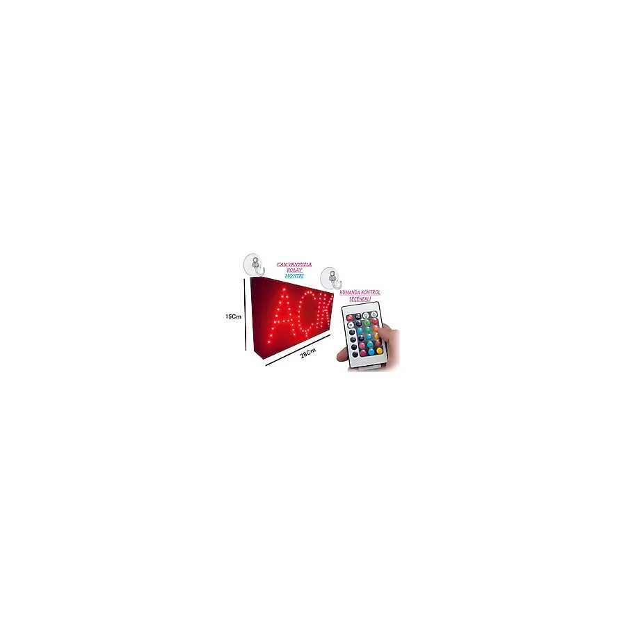 Ledeksis Açık LED Tabela LED Açık Yazı Işıklı LED Açık - 65 cm - Kırmızı