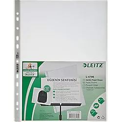 Leitz 4796 A4 Delikli Şeffaf Poşet Dosya 100'lü Paket