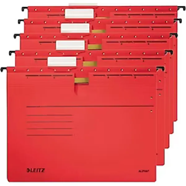 Leitz Askılı Dosya Telsiz Karton A4 Kırmızı Askılı Dosya (25 Li Paket)