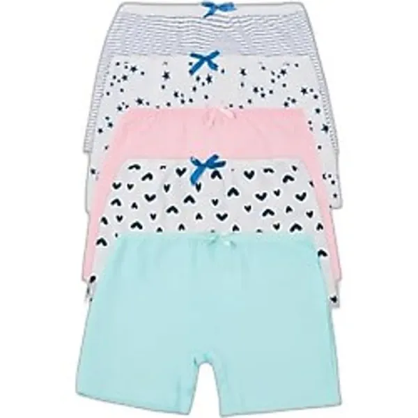 Lela Desenli Streç Pamuklu 5'li Paket Boxer Kız Çocuk BOXER 6651008YILDIZ