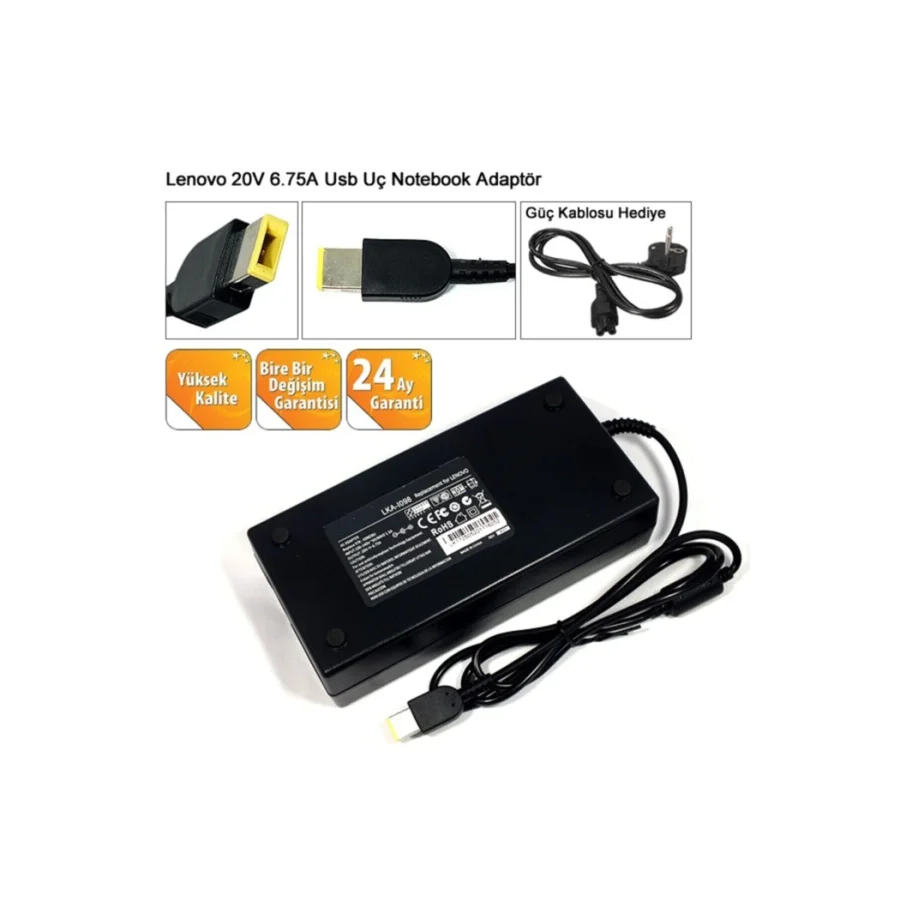 Lenovo 135w 20v 6.75a Usb Adaptör Cihazı, Şarj Aleti ( 135w) 20v 6.75a